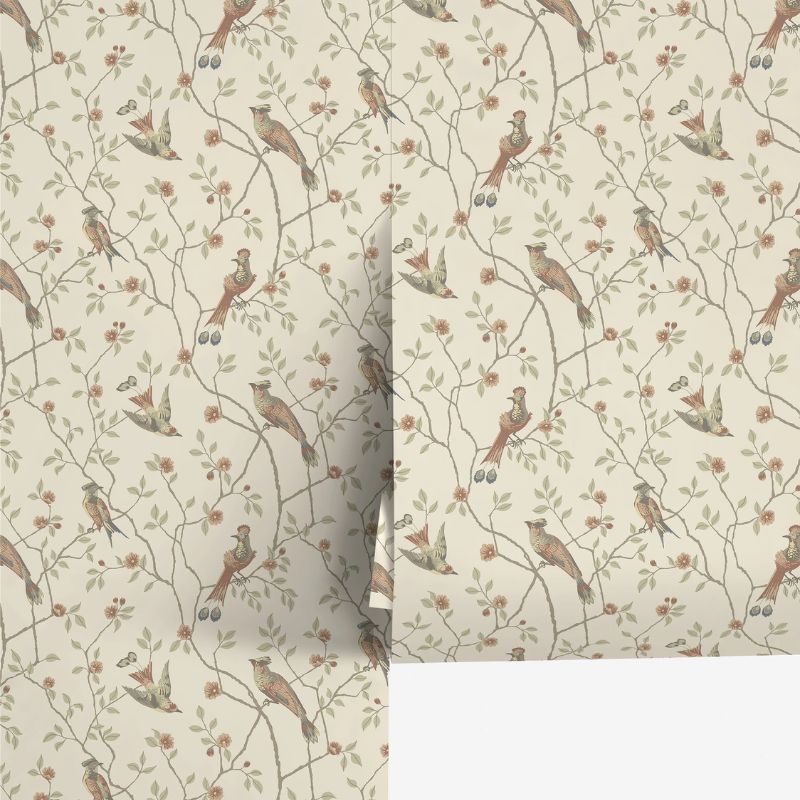 bird motif wallpaper