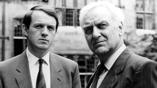 Kevin Whately at left as Dec Sgt Lewis and John Thaw as Chief Inspector Morse