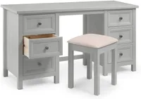 Julian Bowen Maine Dressing Table &amp; Stool, Dove Grey | £343.33 at Amazon