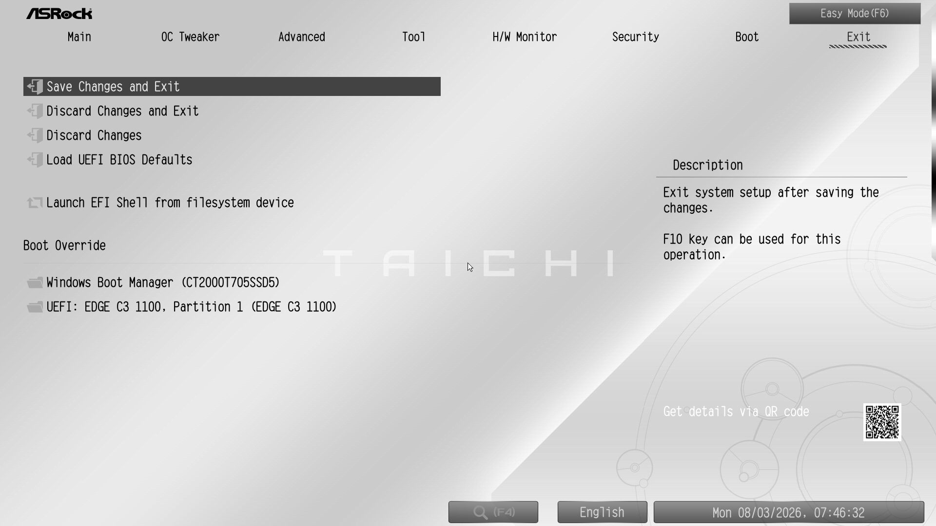 ASRock X870E Taichi White - BIOS
