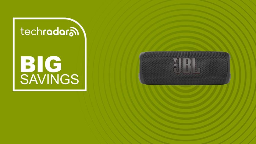 The JBL Flip 6 on a green background with text saying Big Savings.