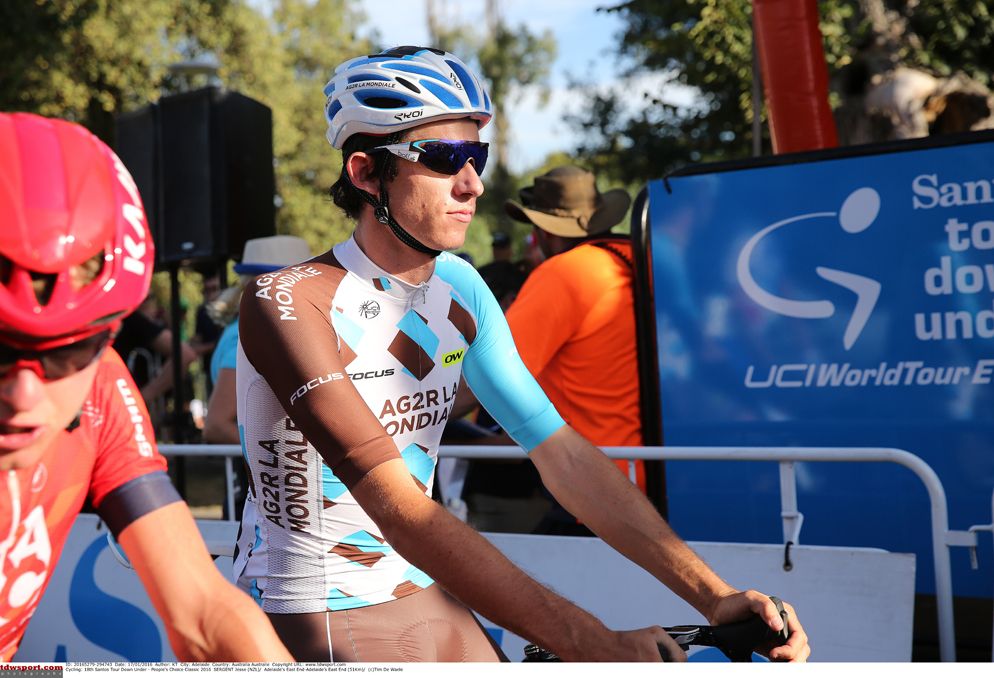 Jesse Sergent on the start line for AG2R