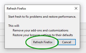 reset firefox for mac