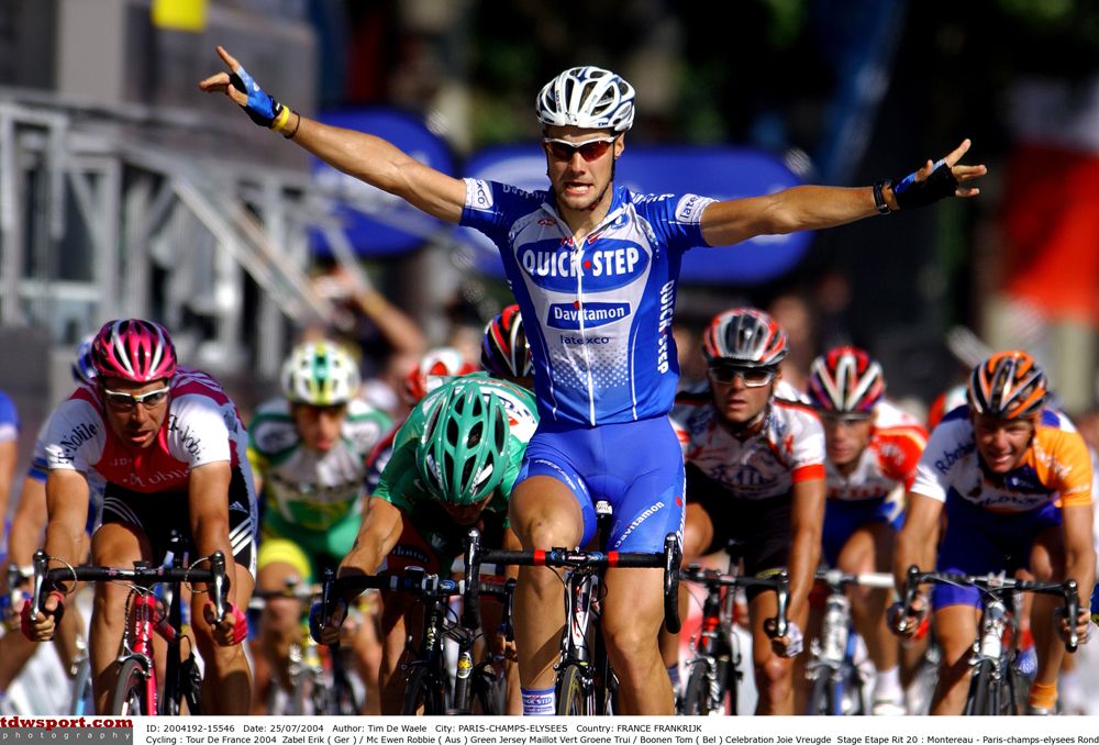 Boonen's first Tour de France stage victory. Stage 20, Paris