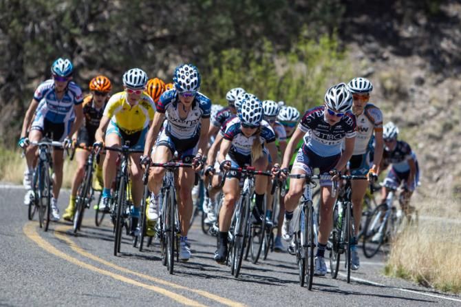 The women hit the base of the first climb.