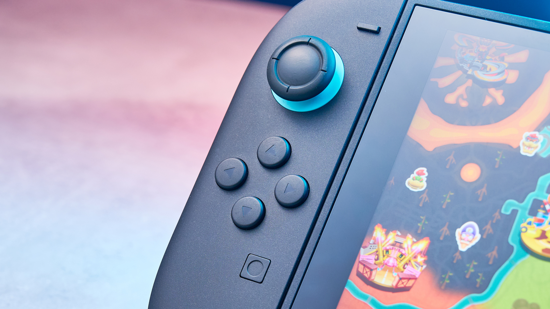 A Nintendo Switch 2 photographed under RGB lighting