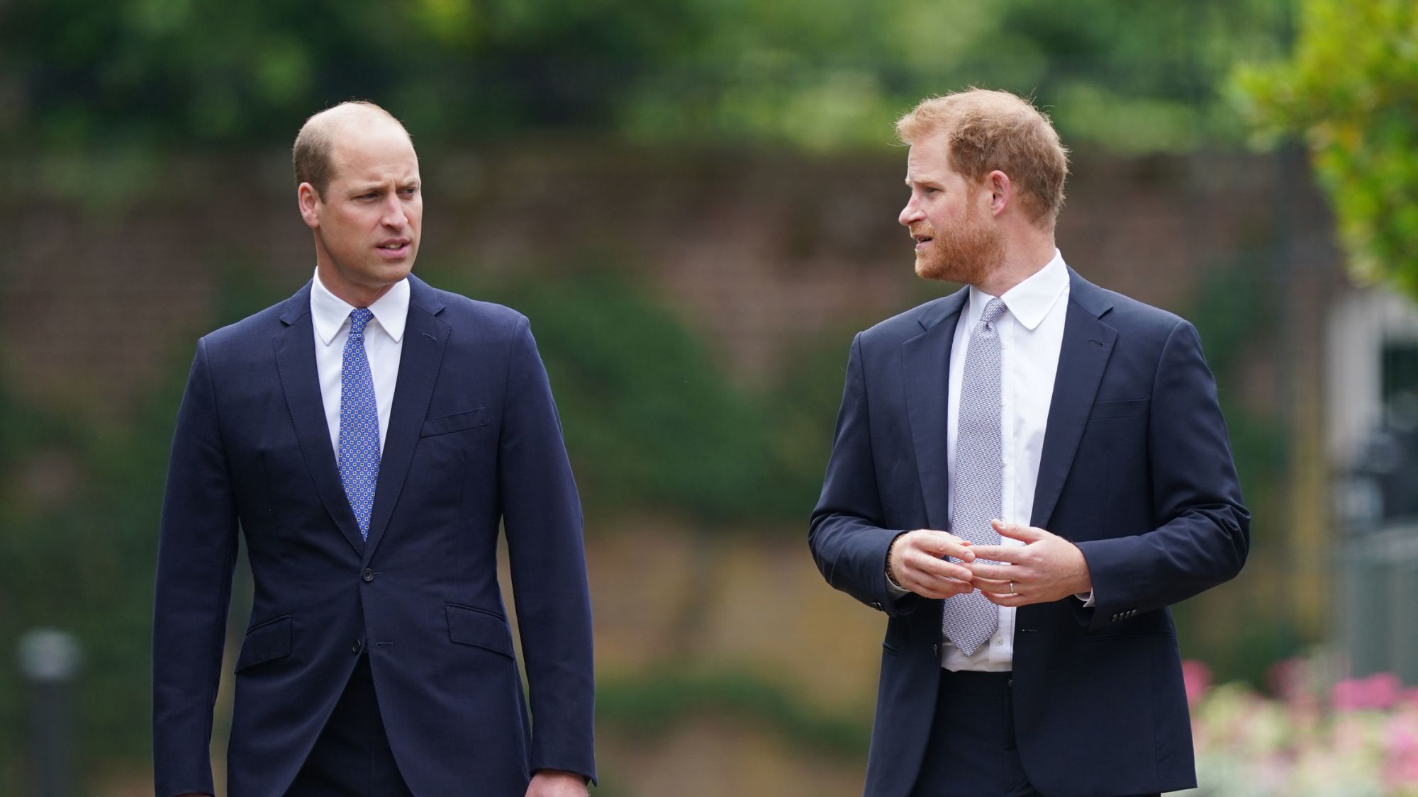 Prince William and Prince Harry attend the unveiling of a statue of Princess Diana