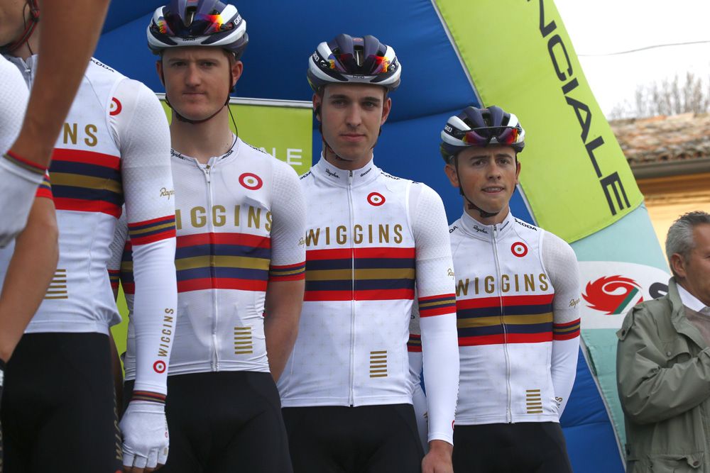 The Team Wiggins riders sign on