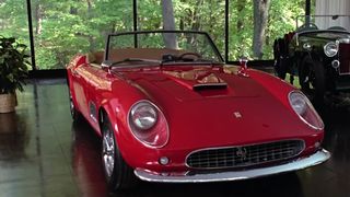 Cameron's dad's precious Ferrari sits in the family garage in Ferris Bueller's Day Off