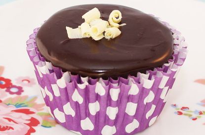 Triple chocolate cupcakes with ganache