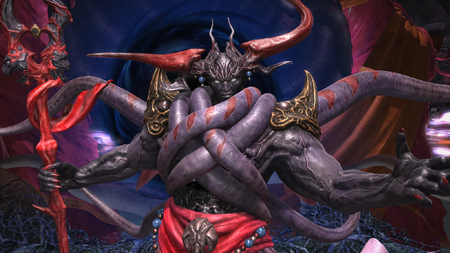 A void entity from Final fantasy 14 postures villainously as part of patch 7.5's main story quest.
