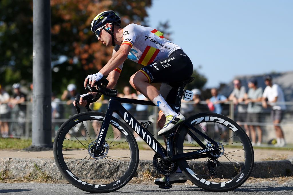 MONTREAL QUEBEC SEPTEMBER 15 Alex Aranburu of Spain and Movistar Team competes during the 13th Grand Prix Cycliste de Montreal 2024 a 2091km one day race from Montreal to Montreal UCIWT on September 15 2024 in Montreal Quebec Photo by Alex BroadwayGetty Images