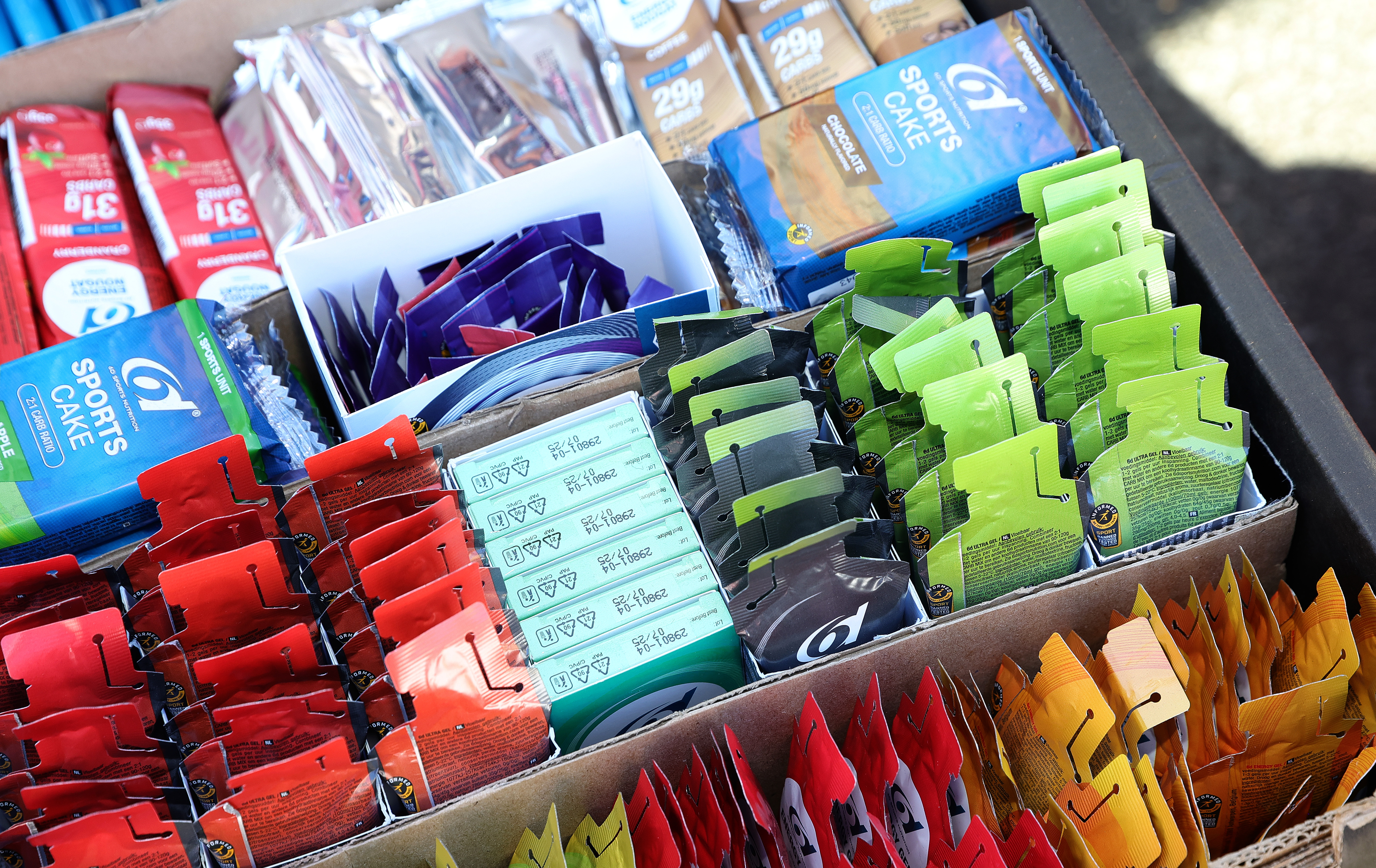 A selection of cycling bars and gels 