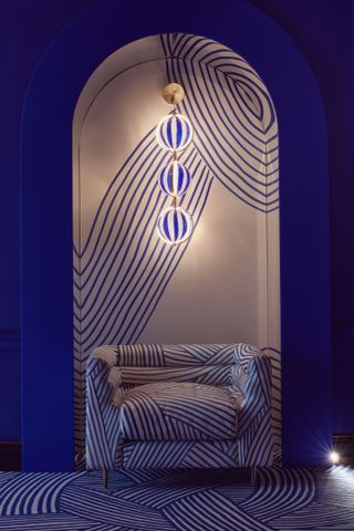 blue alcove with sofa at Sketch London