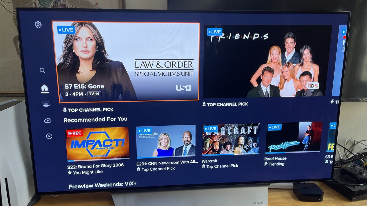 Sling TV&#039;s home screen