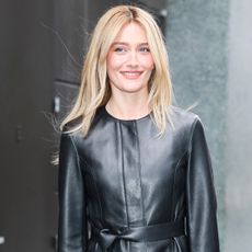 Sarah Pidgeon was spotted on the Love Story press tour in not one, but two Carolyn Bessette-Kennedy-inspired leather coats