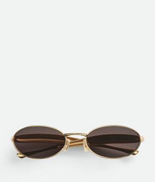 Sardine Oval Sunglasses in Gold/gold/grey