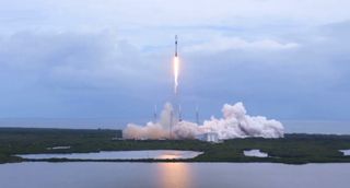A SpaceX Falcon 9 rocket launches 60 new Starlink internet satellites into orbit from Space Launch Complex 40 of the Cape Canaveral Air Force Station in Florida on Oct. 24, 2020.