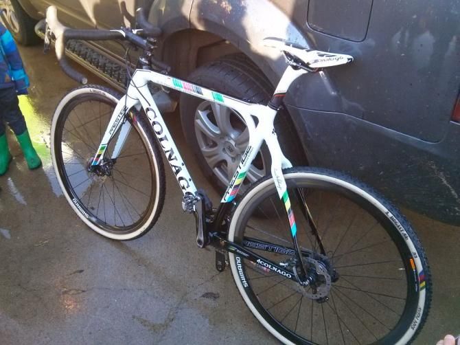 Sven Nys's (Crelan-KDL) disc-equipped Colnago Prestige before the start of the Superprestige at Hamme-Zogge