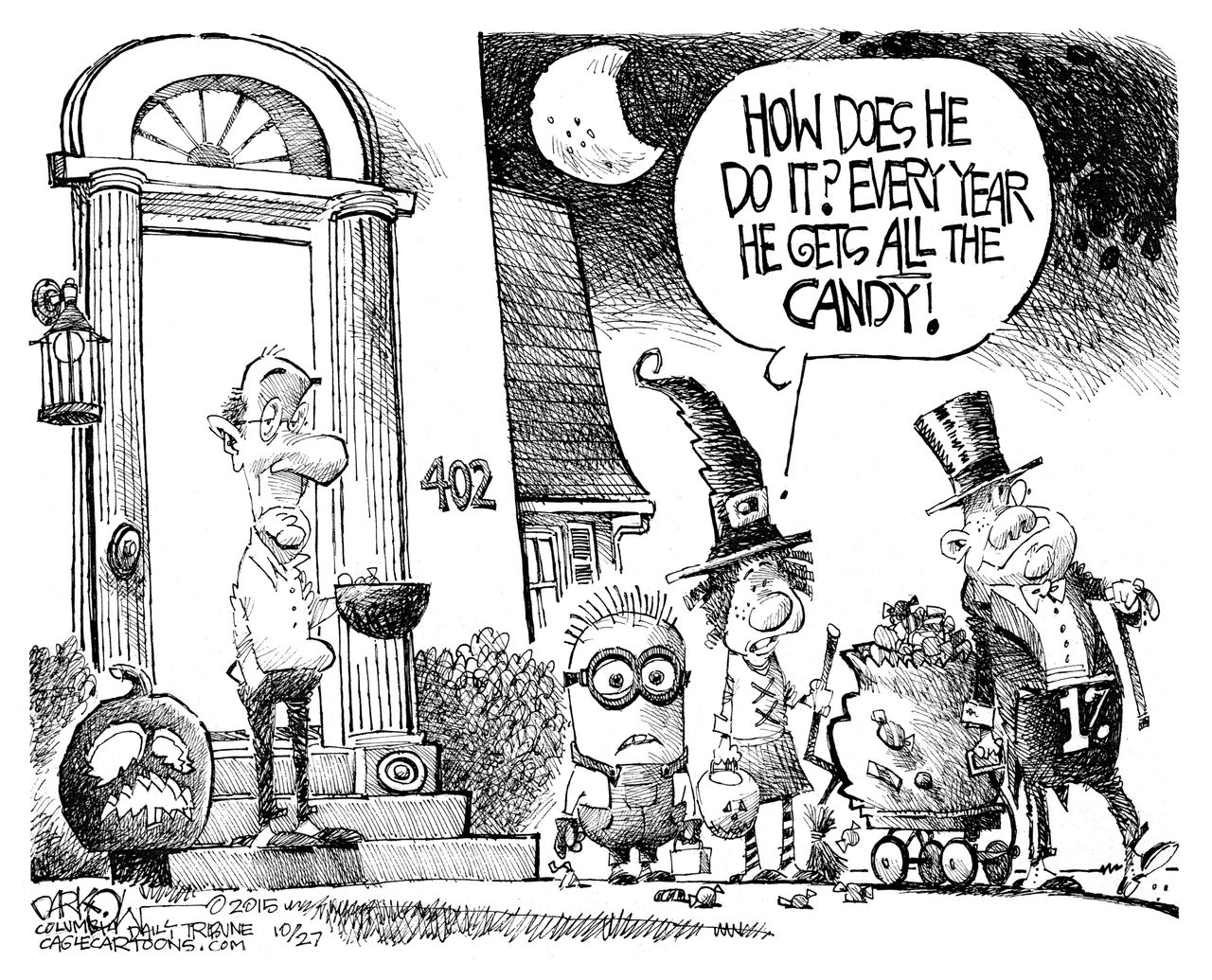 Editorial cartoon U.S. Halloween Income Inequality