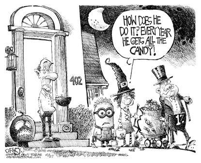 Editorial cartoon U.S. Halloween Income Inequality