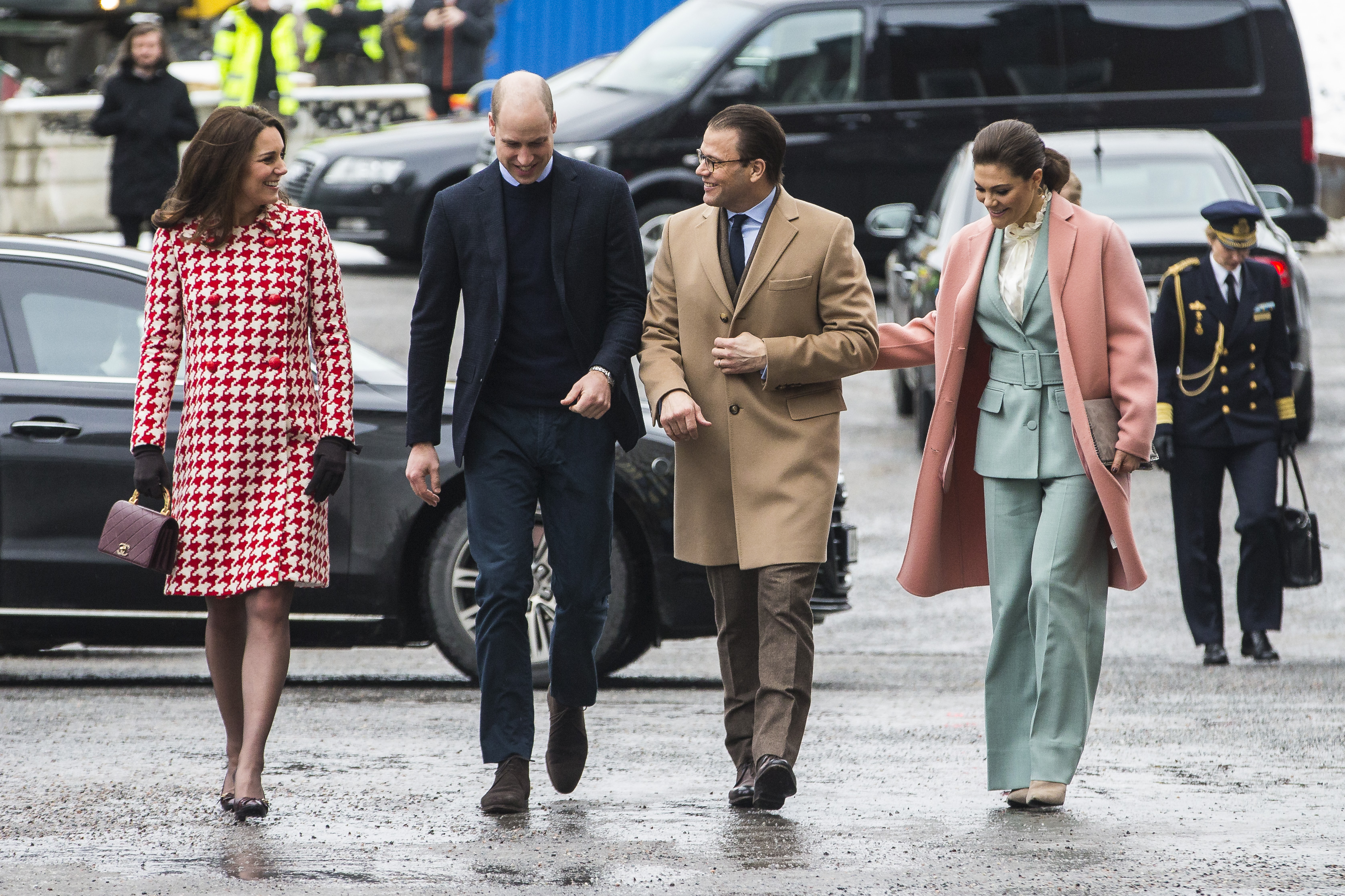 Kate Middleton and Prince William with Crown Princess Victoria and Prince Daniel of Sweden in January 2018