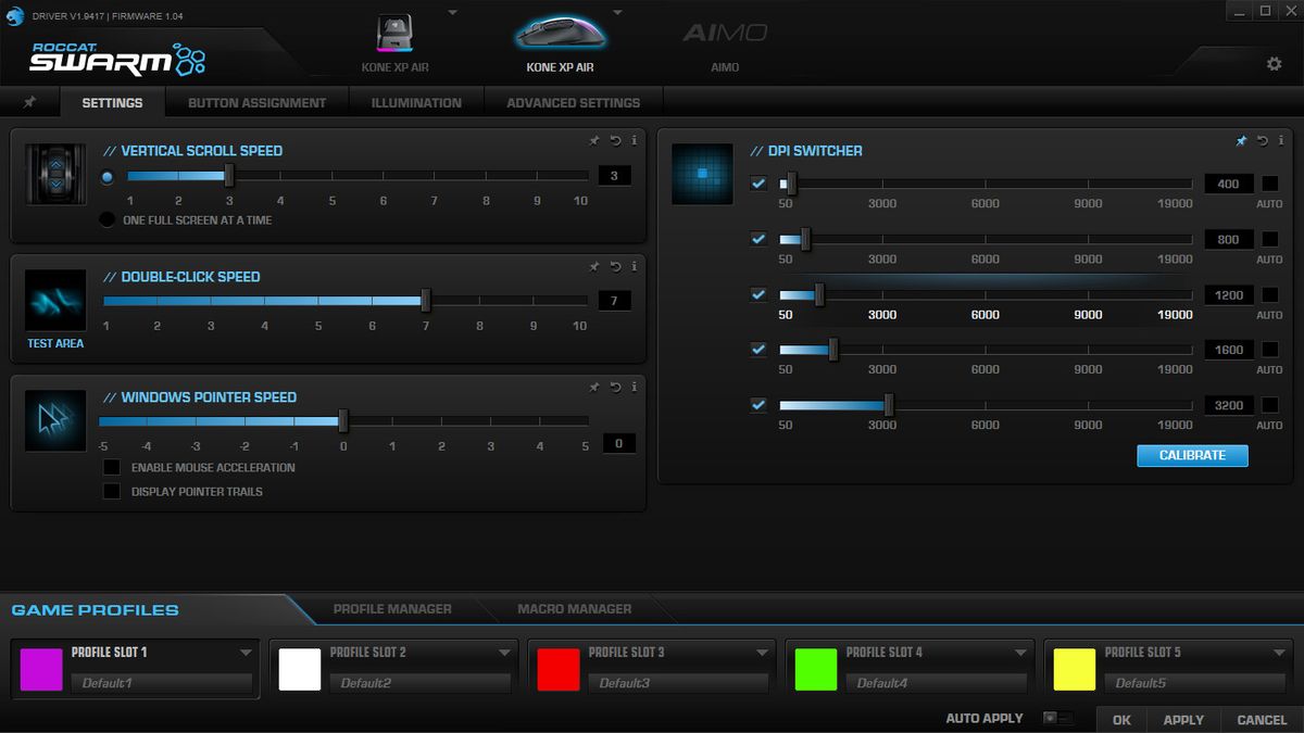 Roccat Kone XP Air Swarm software