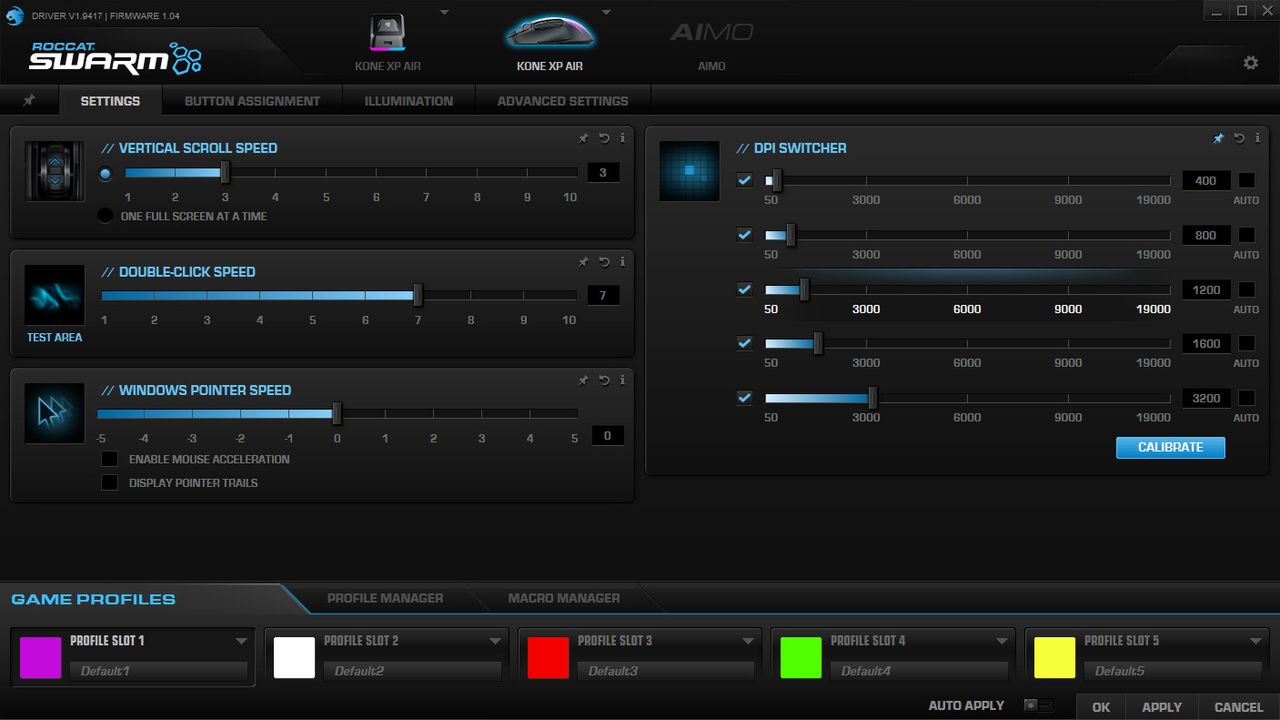 Roccat Kone XP Air Swarm software
