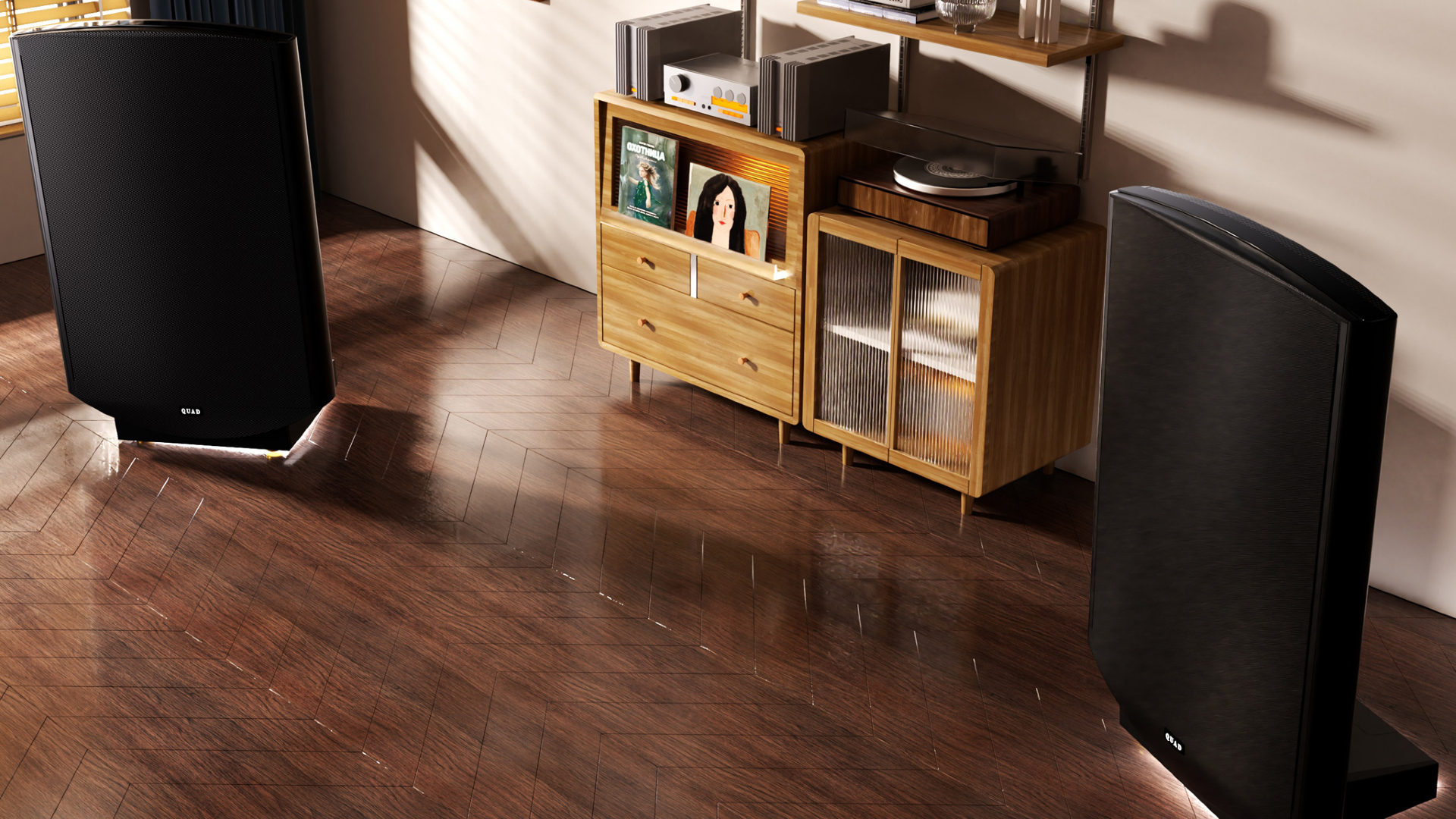 Quad's new Gen X ESL speakers in a hi-fi listening facility