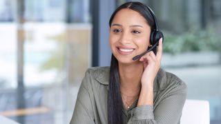 woman working in a call center