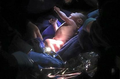 The baby found inside a manger in a Queens church.