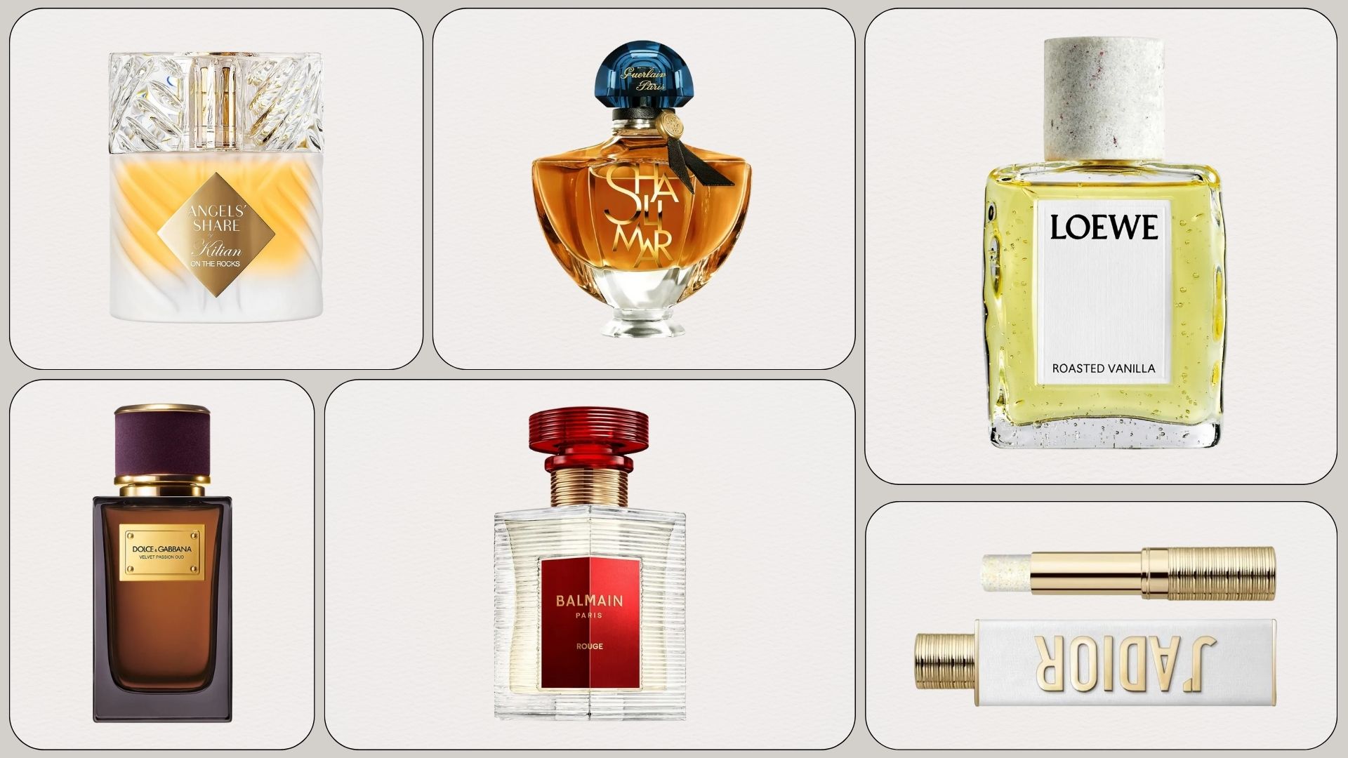 A collage of new perfumes for winter 2025