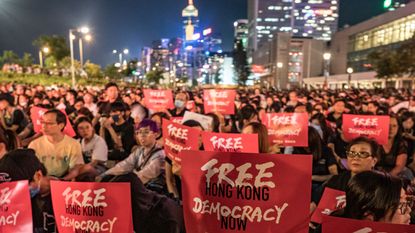 Protestors against China’s national security law in 2019