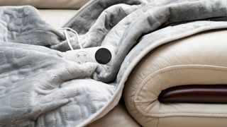 picture of electric blanket on sofa