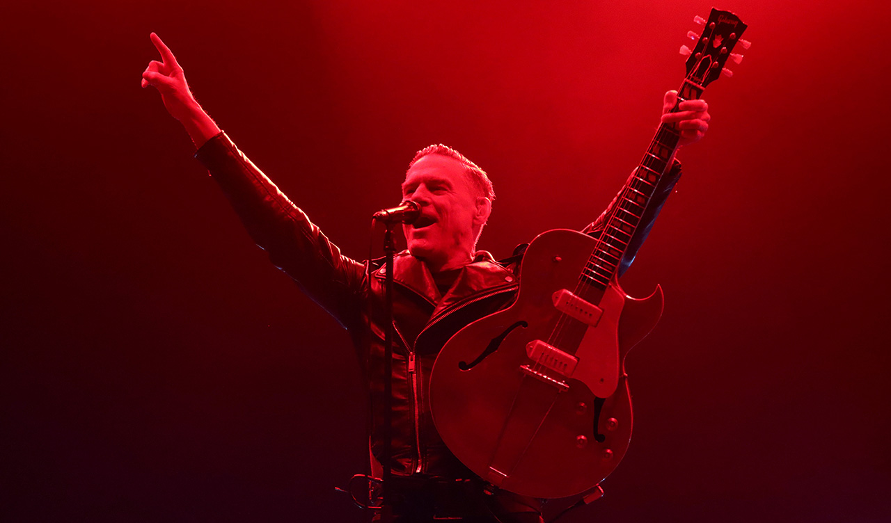 Bryan Adams performs on stage during a concert at Arena Ciudad de Mexico on February 8, 2024 in Mexico City, Mexico.