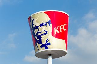 KFC sign in the shape of a bucket