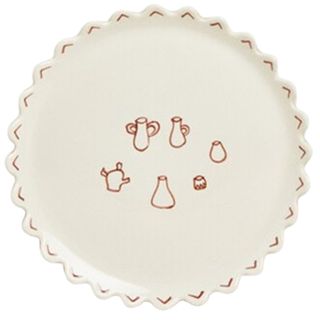 Stoneware Dessert Plate with Motifs