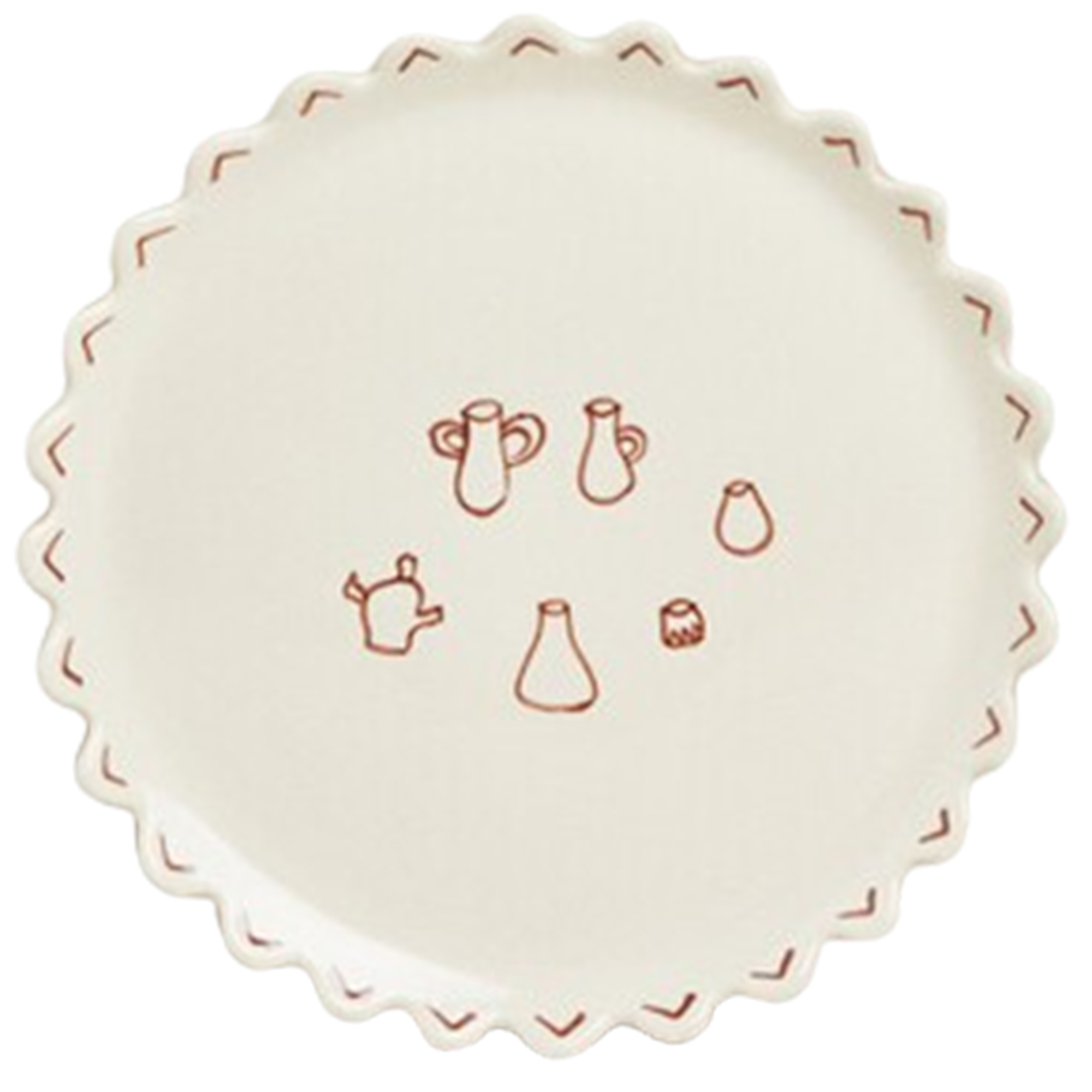 Stoneware Dessert Plate with Motifs