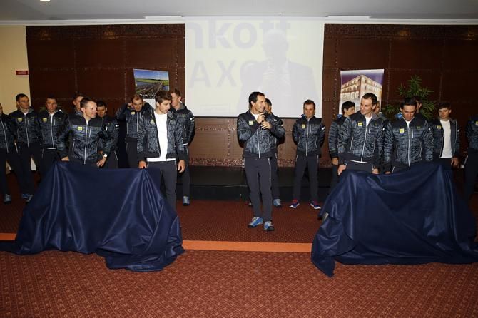 Riders ready to show off the team's new Specialized bikes for 2015