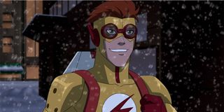 young justice wally west kid flash snow