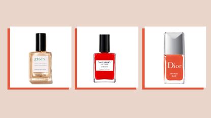An assortment of the best summer nail colors, including manicurist, Nailberry and Dior