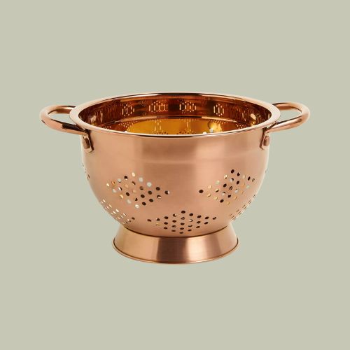 John Lewis Stainless Steel Footed Colander, Dia.23cm, Copper