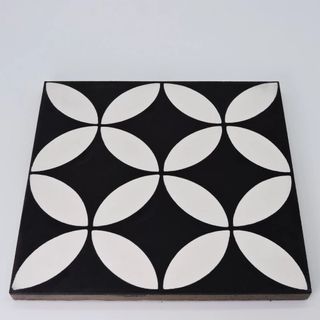 black and white cement tile