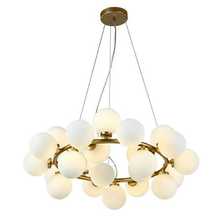 Miumaeov Modern Glass Globe Gold Chandelier