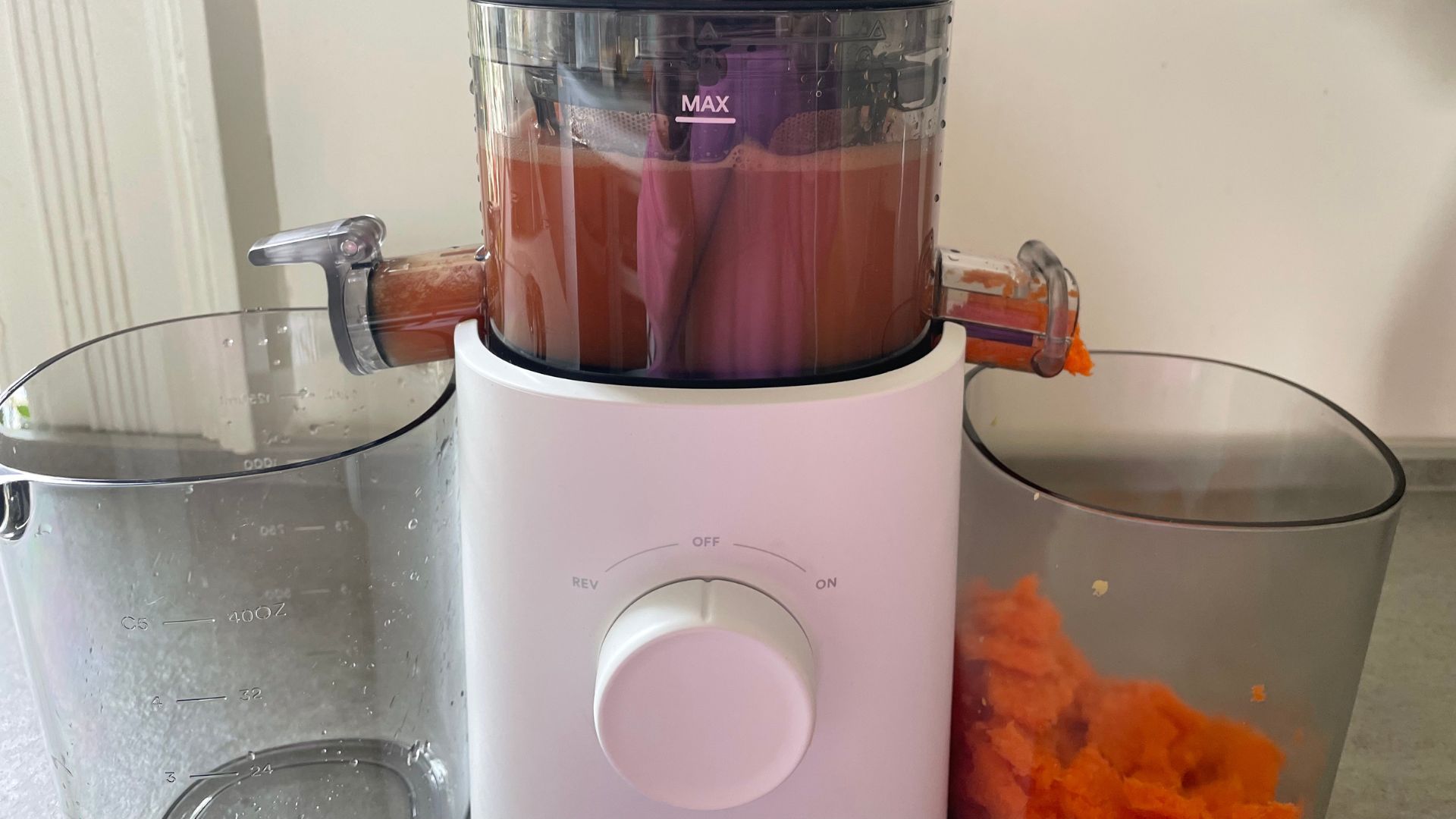 The Nama J2 Juicer in our test kitchen being used for review