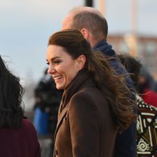Prince William, Prince of Wales and Catherine, Princess of Wales speak with Boston Mayor Michelle Wu and Reverend Mariama White-Hammond as they visit Piers Park in Boston, Massachusetts, on December 1, 2022