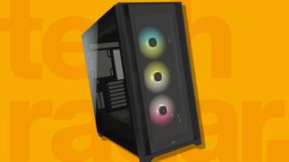 best PC cases against a yellow-orange TechRadar background