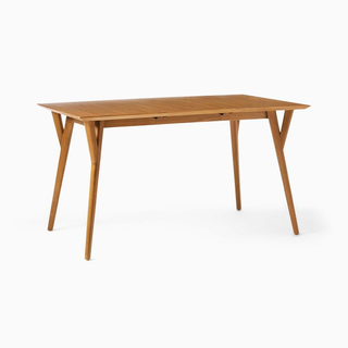 wooden expandable dining table