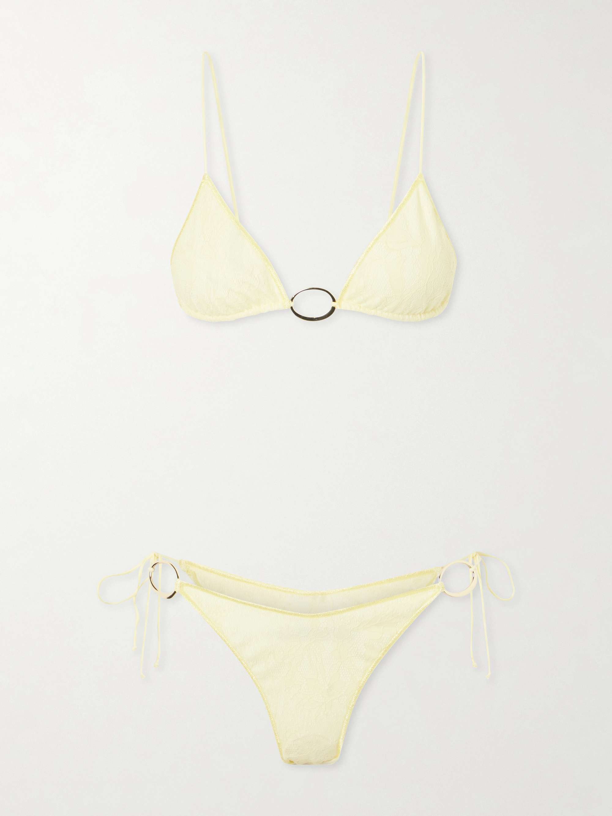 Lurex-Trimmed Lace Bikini