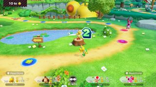 Super Mario Party Jamboree screenshot showing players moving across the game board